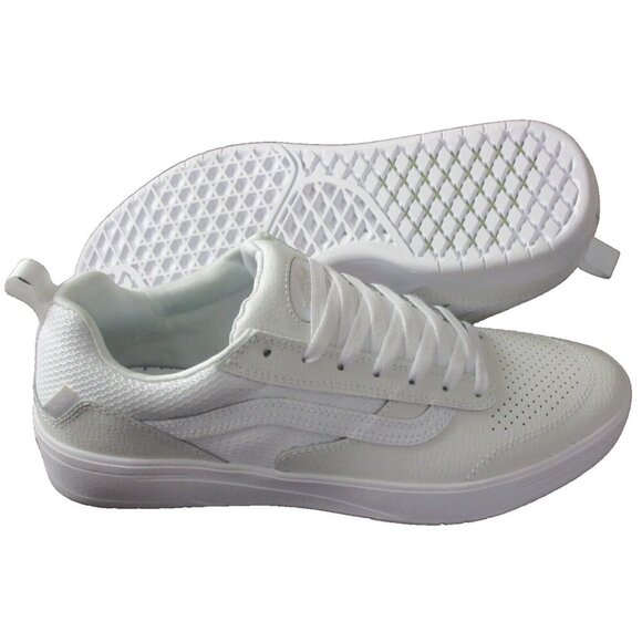 Vans Men's Zahba Leather Double White Striped Skate Shoes Sizes NIB - Picture 2 of 5